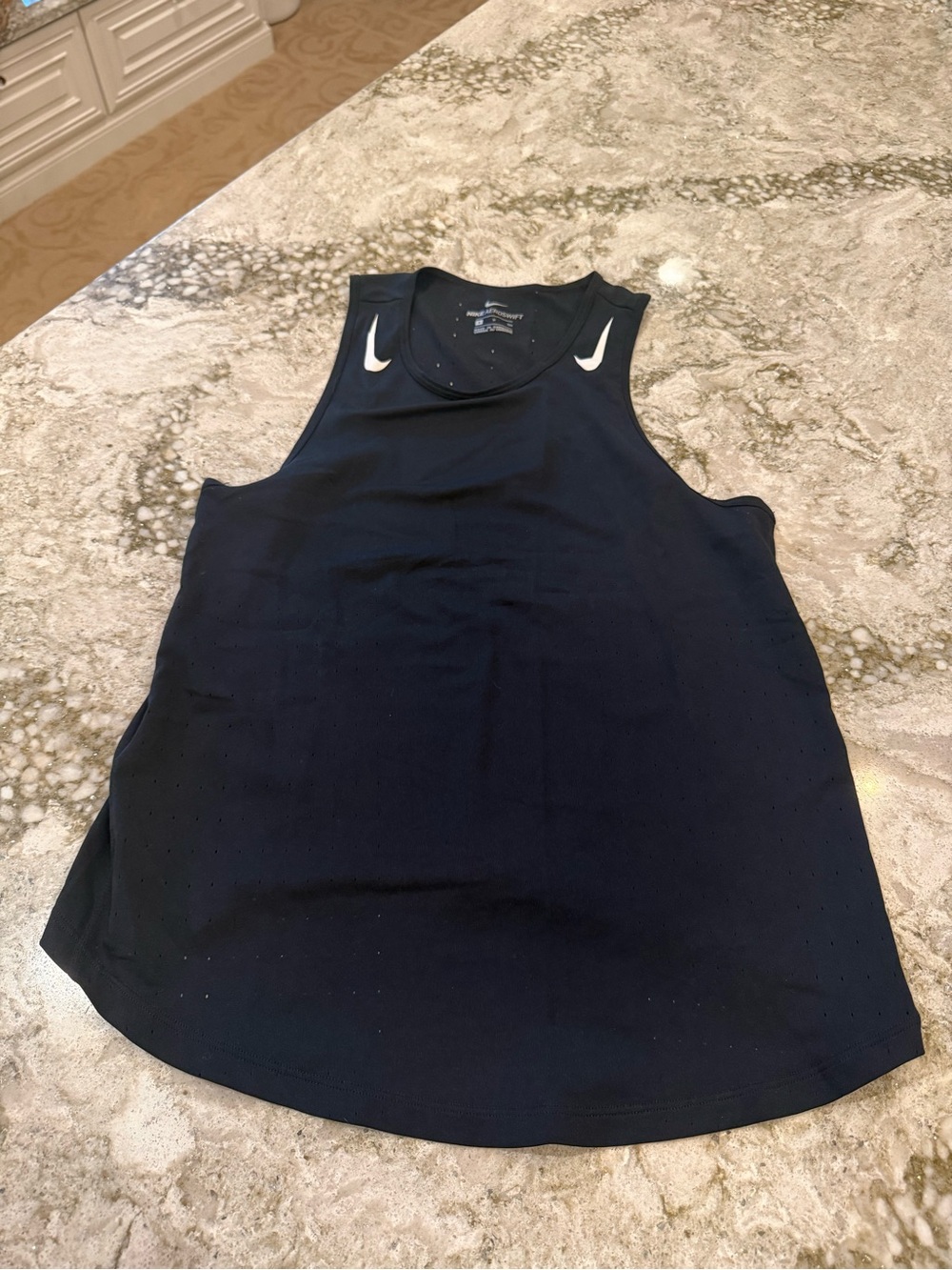 Nike Women’s Black Tank Top with White Swoosh Accents